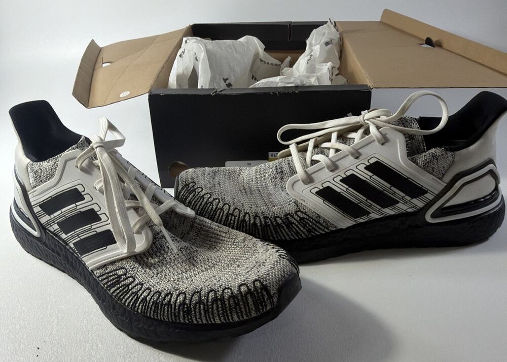 Adidas Ultraboost 20 Oreo White Black FY9036 Men Size 13 See Pics For Flaws !